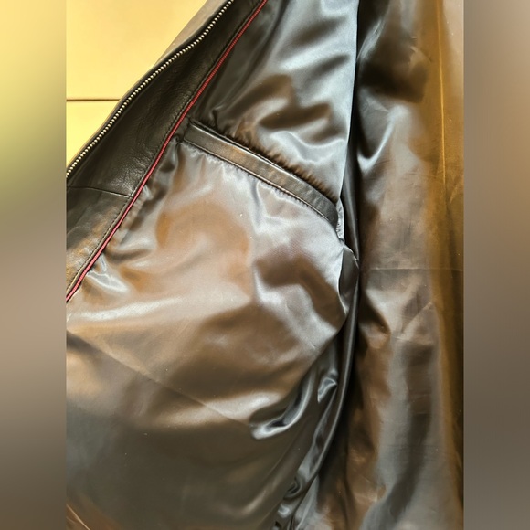 Vintage Unisex Leather Bomber Jacket Oversized - Picture 13 of 16